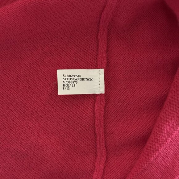 Banana Republic XS Color Block Sweater Pink Red Orange Stripe Merino Wool Blend - Picture 8 of 9
